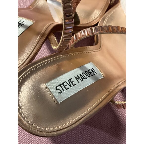 Steve Madden Womens Thierry High Heel in Rose Gold 9 with box Rhinestones - Picture 10 of 13